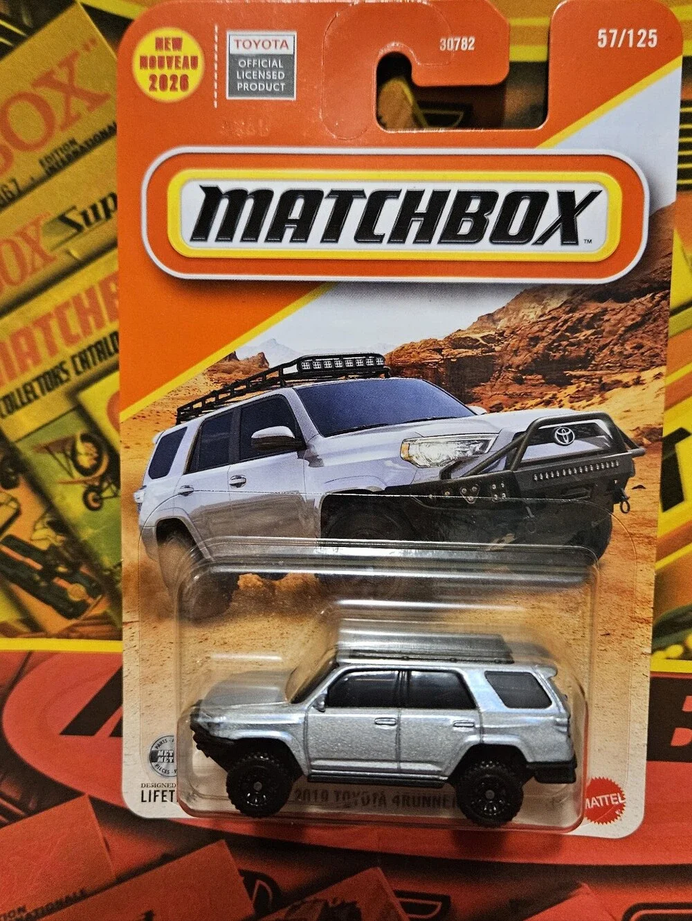 Matchbox Silver and Black 2019 Toyota 4Runner  SUV.